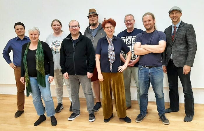 Gründungsversammlung des Theatervereins in Hamburg 2022 u.a. mit Olga Brandin, Ute Kielmann und Susanne Hofmann